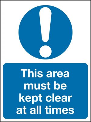 This Area Must Be Kept Clear