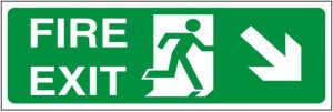 Fire Exit Right Down Diagonal Arrow