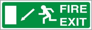 Fire Exit Right Down Diagonal Arrow