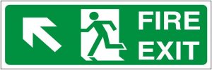 Fire Exit Left Up Diagonal Arrow