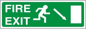Fire Exit Right Down Diagonal Arrow